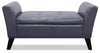 Bonn Storage Ottoman – Grey - Contemporary style Ottoman in Grey Select Hardwoods/Faux Leather