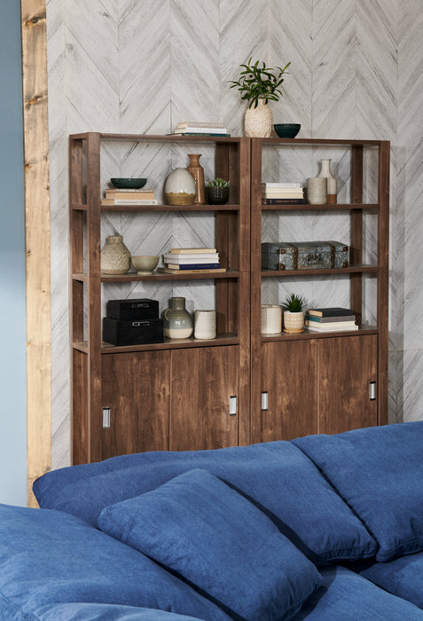 Jude 36\" 3-Shelf Bookcase with Cabinet- Hazelnut