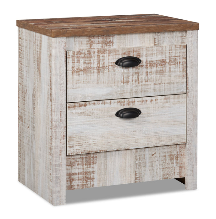 Kaia Bedside 2-Drawer Nightstand, 23.82\"W x 25.1\"H, Made in Canada - Whitewash