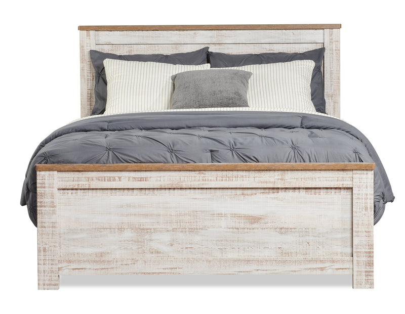 Kaia Panel Bed, Whitewash - King Size