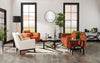 Kassia Linen-Look Sofa - Orange 