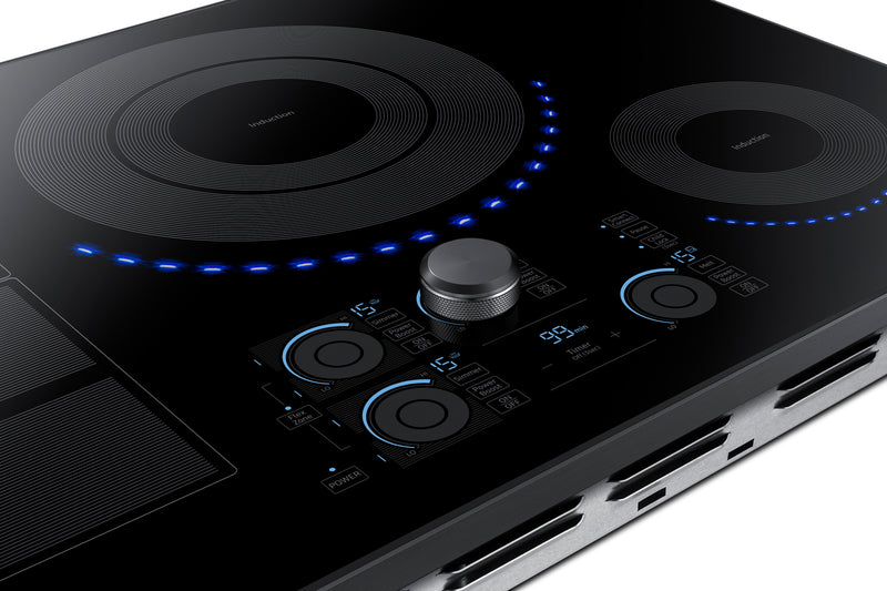 Samsung 30\" 5-Element Smart Induction Cooktop with Flex Zone & Virtual Flame Technology™ - Black Stainless Steel - NZ30K7880UG/AA