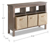 Kimberly Hall Table with Three Baskets - Beige  - Contemporary style Hall Table in Beige Medium Density Fibreboard (MDF)