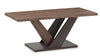 Kinsley 43.3\" Modern Coffee Table - Dark Brown Wood