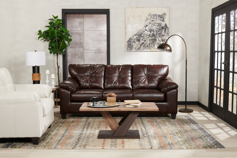 Kinsley 43.3\" Modern Coffee Table - Dark Brown Wood