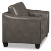 Andi Leather-Look Fabric Loveseat – Grey - Glam style Loveseat in Grey
