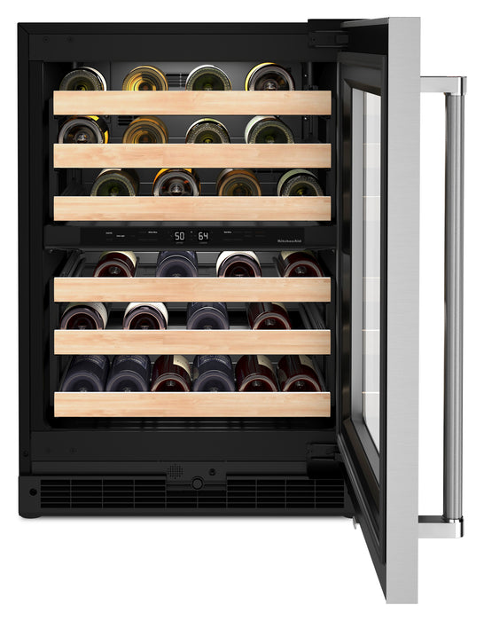 KitchenAid 24\" 5 Cu. Ft. Undercounter Wine Refrigerator - Stainless Steel - KUWR214KSB