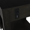 Landon End Table with USB Port - Contemporary style End Table in Grey Medium Density Fibreboard (MDF), Pine