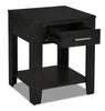 Landon End Table with USB Port - Contemporary style End Table in Grey Medium Density Fibreboard (MDF), Pine