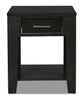 Landon End Table with USB Port - Contemporary style End Table in Grey Medium Density Fibreboard (MDF), Pine