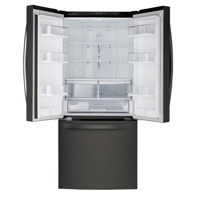 LG 30\" 22 Cu. Ft. French-Door Refrigerator - Smudge Proof Black Stainless Steel - LRFNS2200D