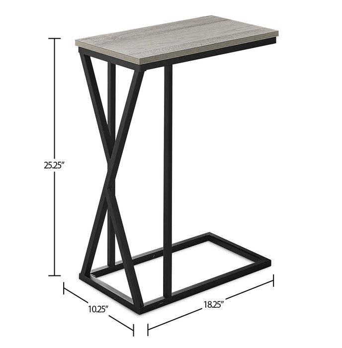 Leila 10.25\" C-Shaped Chairside Table - Grey