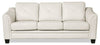 Andi 84\" Leather-Look Fabric Sofa with Button Tufting - Beige