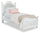 Livy Panel Bed for Kids, White, Vegan Leather - Twin Size