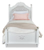 Livy Twin Bed - Traditional, Glam style Bed in White Pine