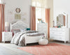 Livy 6-Piece Twin Bedroom Package - Traditional, Glam style Bedroom Package in White Pine