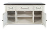 Madison 60" TV Stand - White - Rustic style TV Stand in White and brown
