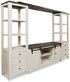 Madison 104\" Rustic 4-Piece Entertainment Centre with Storage and Cable Management for TVs up to 65\"- White
