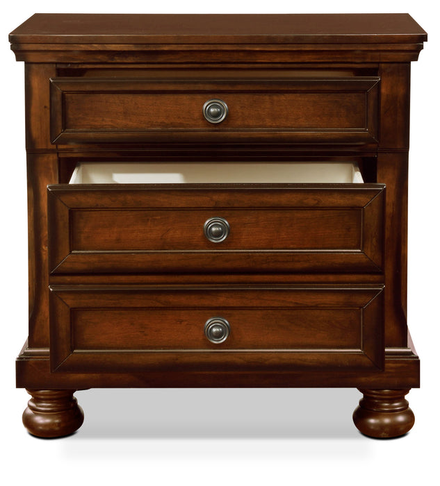 Chelsea Bedside 2-Drawer Nightstand, 28\"W x 28\"H - Cherry Brown