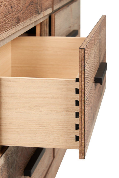 Mojave Bedroom 6-Drawer Dresser, 57.4\"W x 37.8\"H, Rustic - Natural Brown