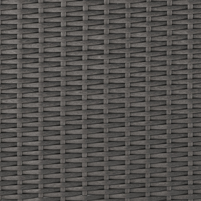 Morris 5-Piece Outdoor Patio Storage Set with 3 Corner Chairs & 2 Armless Chairs - Hand-Woven Resin Wicker, Olefin Fabric, UV & Weather Resistant - Grey