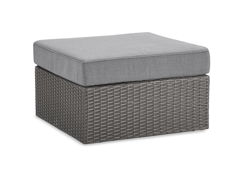 Morris 7-Piece Outdoor Patio Set with 3 Corner Chairs, 2 Armless Chairs, Patio Chair & Ottoman - Hand-Woven Resin Wicker, Olefin Fabric, UV & Weather Resistant - Grey