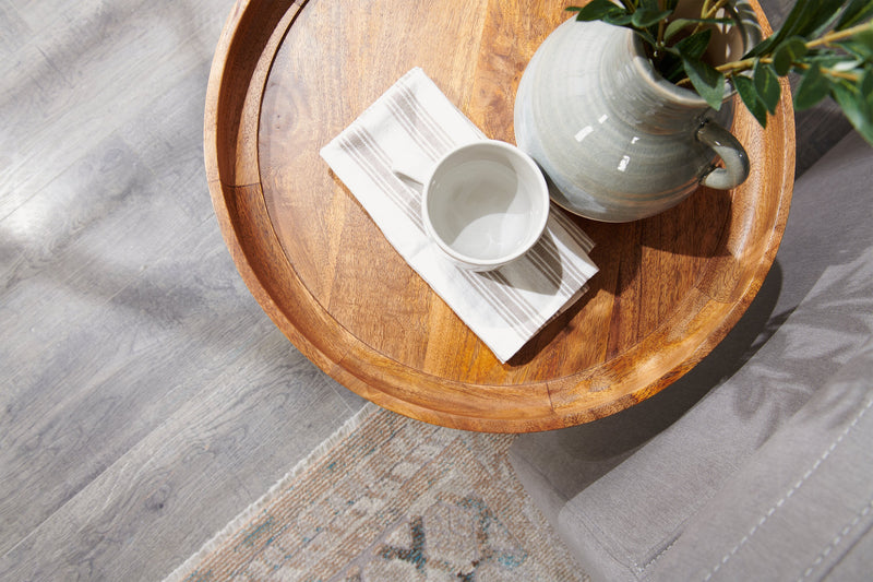 Nashik 20\" Round Accent Table - Brown