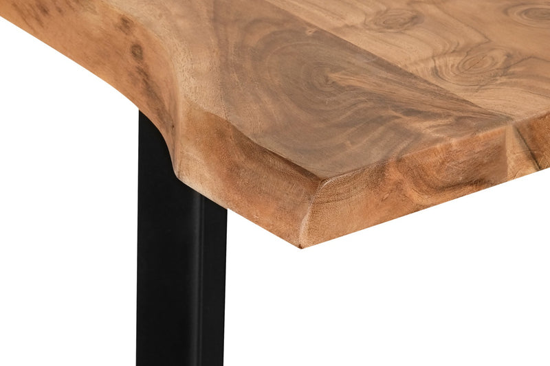Agra 24\" Rustic End Table - Brown and Black with Iron Legs