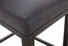 Quinn Counter-Height Stool – Grey - Contemporary style Bar Stool in Grey Rubberwood and Bonded Leather
