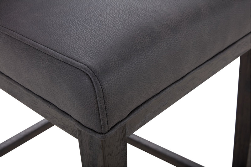 Quinn Counter-Height Stool with Vegan Leather Fabric, 26\"H - Grey