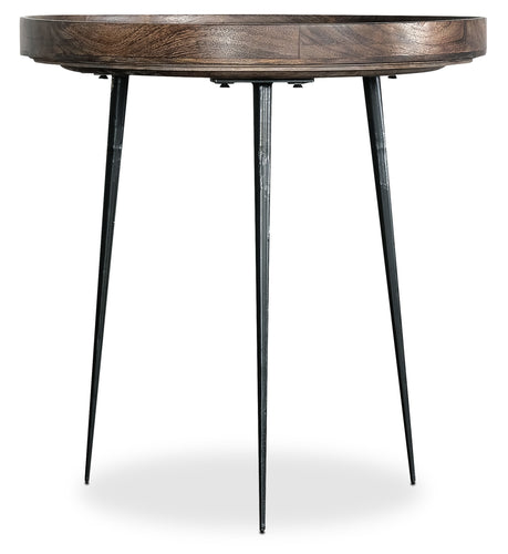Nashik 24" Round Accent Table - Grey Brown