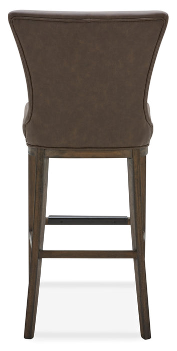 Quinn Barstool with Vegan Leather Fabric, 30\"H - Brown