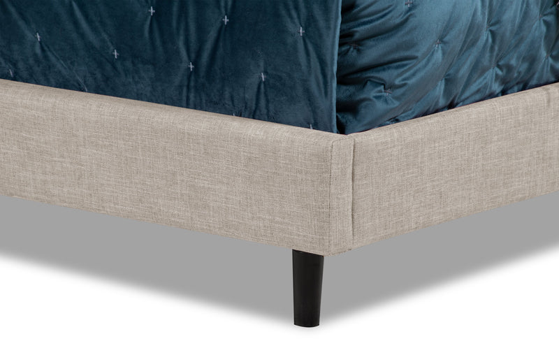 Paseo Upholstered Platform Bed in Taupe Fabric - King Size