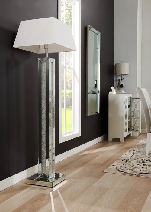 Persia 54.3\" Glam Floor Lamp with Glass, Mirror and Acrylic Crystals