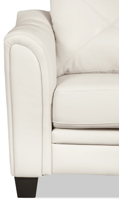 Andi 62\" Leather-Look Fabric Loveseat with Button Tufting - Beige