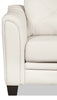 Andi Leather-Look Fabric Sofa – Beige - Glam style Sofa in Beige