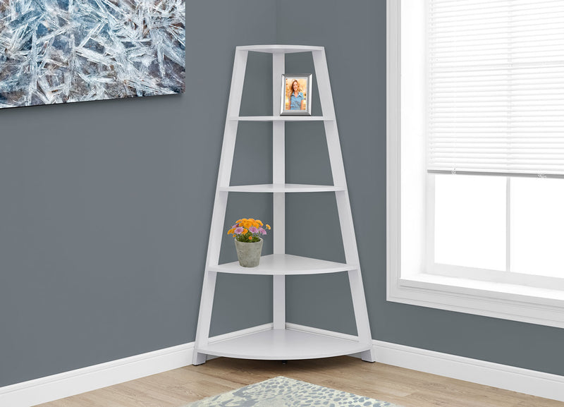 Ana 24\" Corner Bookcase with 4 Open Shelves - White