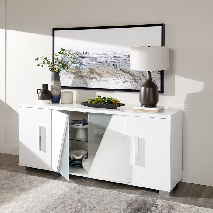 Raia Dining Server with Storage - Made in Italy, Modern, 79.5\"W - White