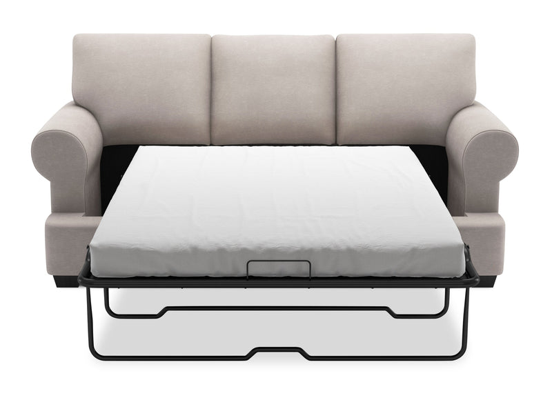 Made in Canada Customizable Sofa Lab Roll 86\" Linen-Look Fabric Sofa Bed with Rolled Arms - Pax Slate Grey