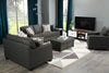 Sawyer Linen-Look Fabric Loveseat - Charcoal Grey 