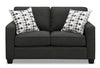 Sawyer Linen-Look Fabric Loveseat - Charcoal Grey 