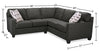 Sawyer 2-Piece Linen-Look Fabric Sectional - Charcoal Grey 