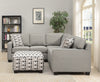 Sawyer 2-Piece Linen-Look Fabric Sectional - Light Grey 