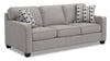 Sawyer Linen-Look Fabric Sofa - Light Grey 