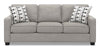 Sawyer Linen-Look Fabric Sofa - Light Grey 
