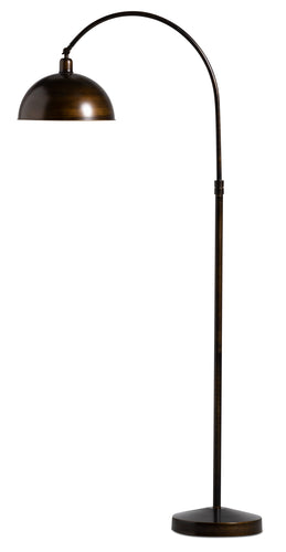 62.75" Bean Bronze Metal Floor Lamp with Adjustable Lamp Head