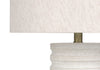 28" Cream Textured Resin Table Lamp with Ivory Shade|Lampe de table de 28 po en résine texturée crème avec abat-jour ivoire