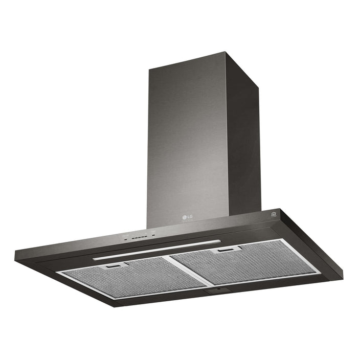 LG Studio 30\" 600 CFM Smart Wall-Mount Chimney Hood - Black Stainless Steel - LSHD3089BD