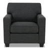 Sawyer Linen-Look Fabric Chair - Charcoal Grey 