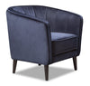 Brinley 29\" Velvet Fabric Accent Chair with Wood Legs - Blue